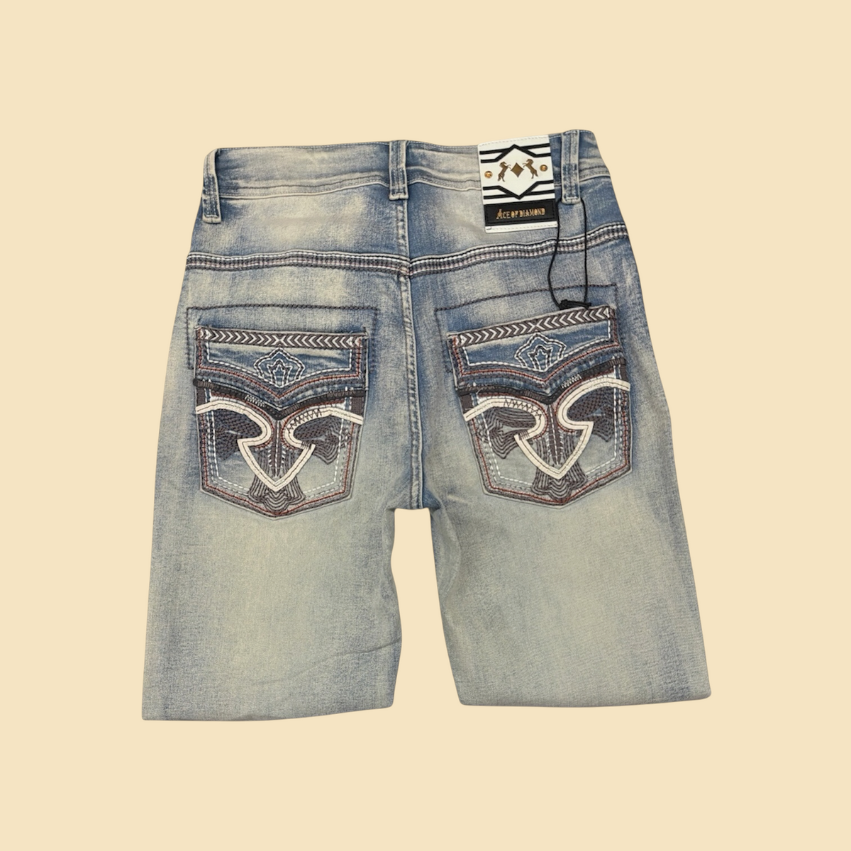 Ace of DIAMOND Embroidered Denim Jeans
